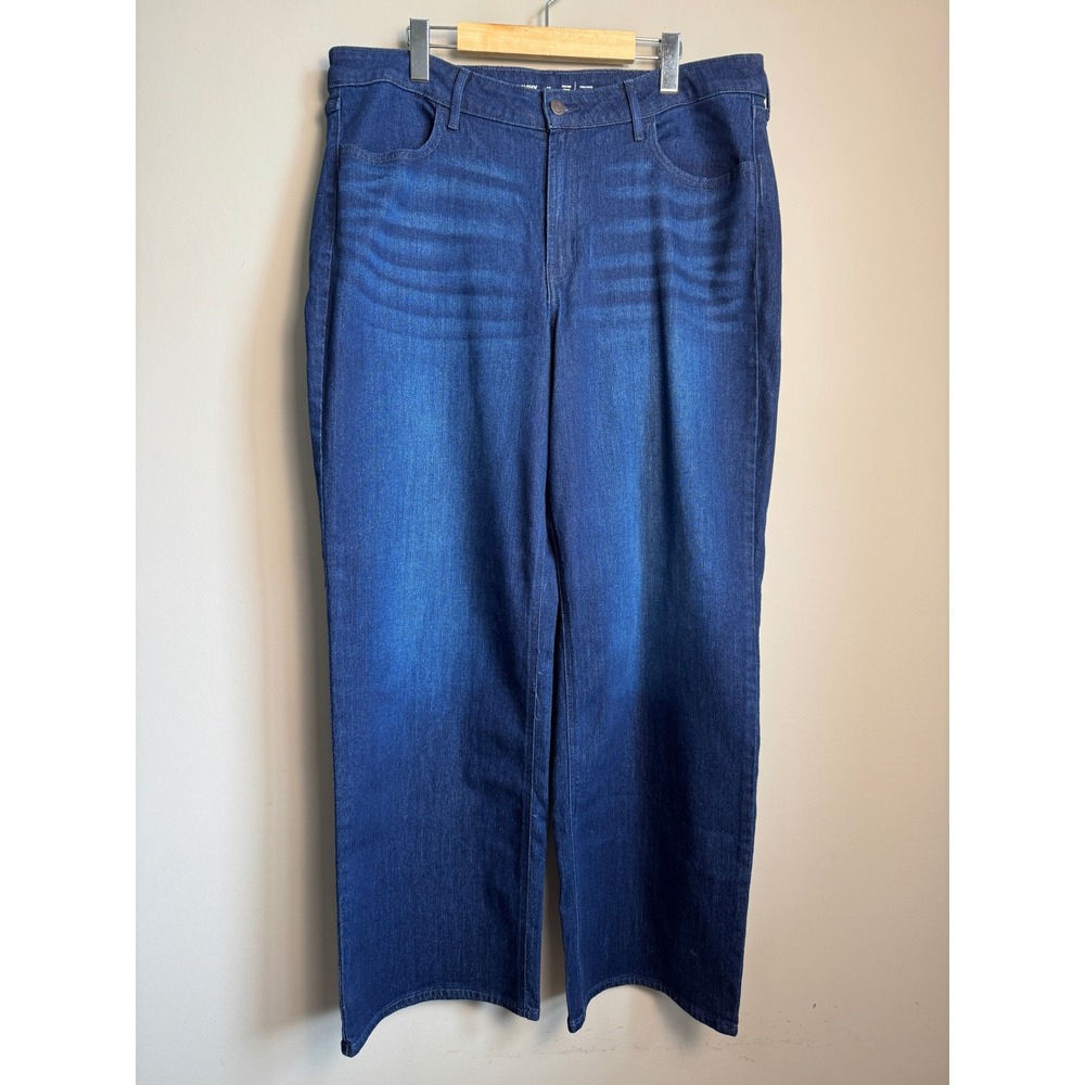Old Navy Wow High Rise Wide Leg Jeans 16 Dark Wash Denim Boho Casual Everyday